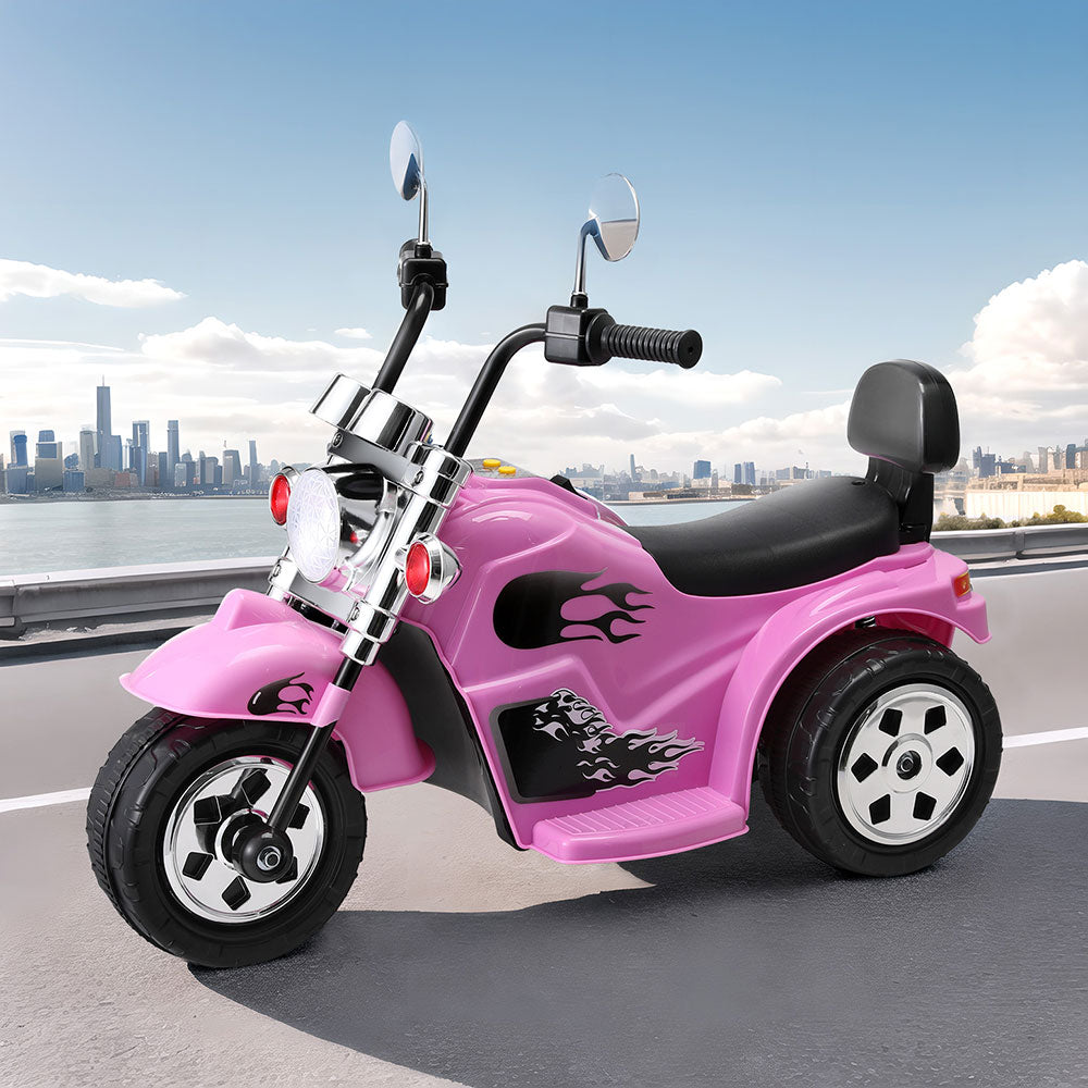Rigo Kids Ride On Car Motorcycle Motorbike Electric Toys Horn Music 6V Pink 4