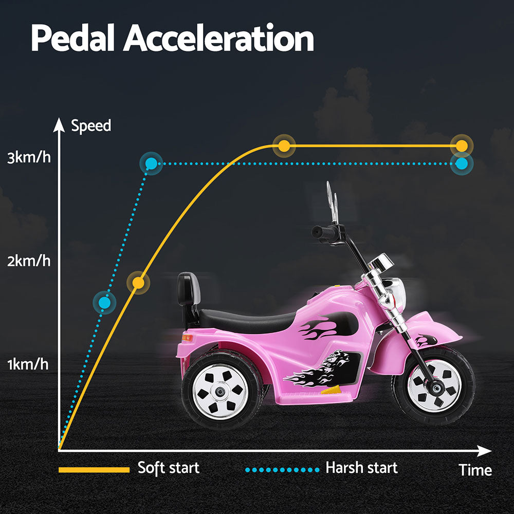 Rigo Kids Ride On Car Motorcycle Motorbike Electric Toys Horn Music 6V Pink 6