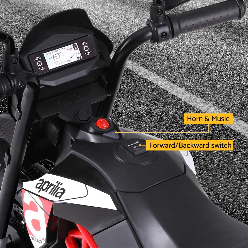 Kids Electric Ride On Car Motorcycle Motorbike Aprilia Licensed Dorsoduro 900 4