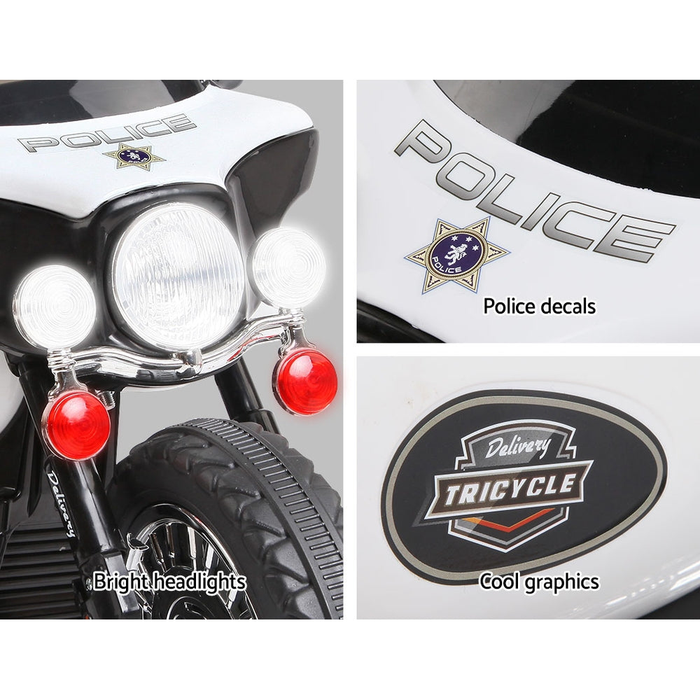 Rigo Kids Electric Ride On Patrol Police Car Harley-Inspired 6V Black 5