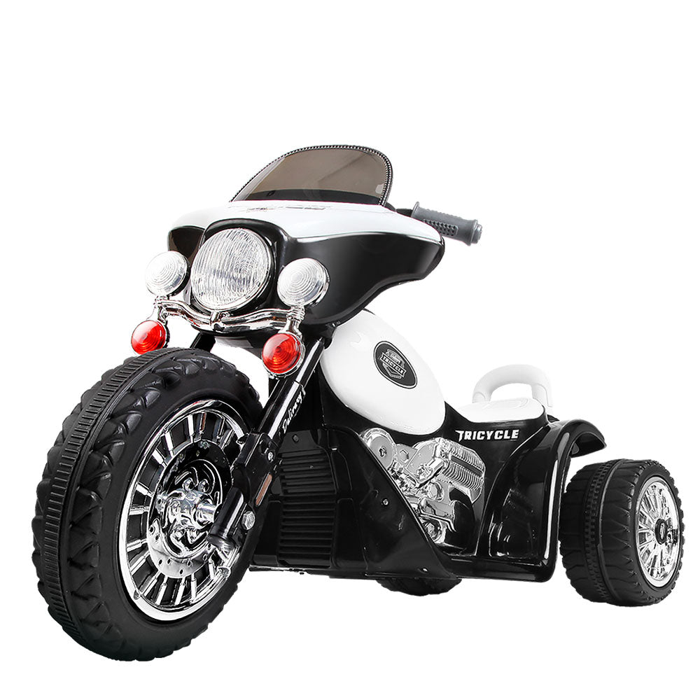 Rigo Kids Electric Ride On Patrol Police Car Harley-Inspired 6V Black 7