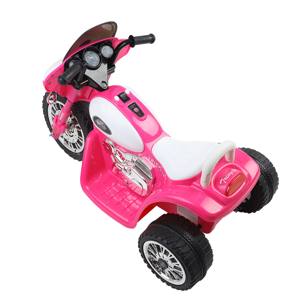 Rigo Kids Electric Ride On Patrol Police Car Harley-Inspired 6V Pink 5
