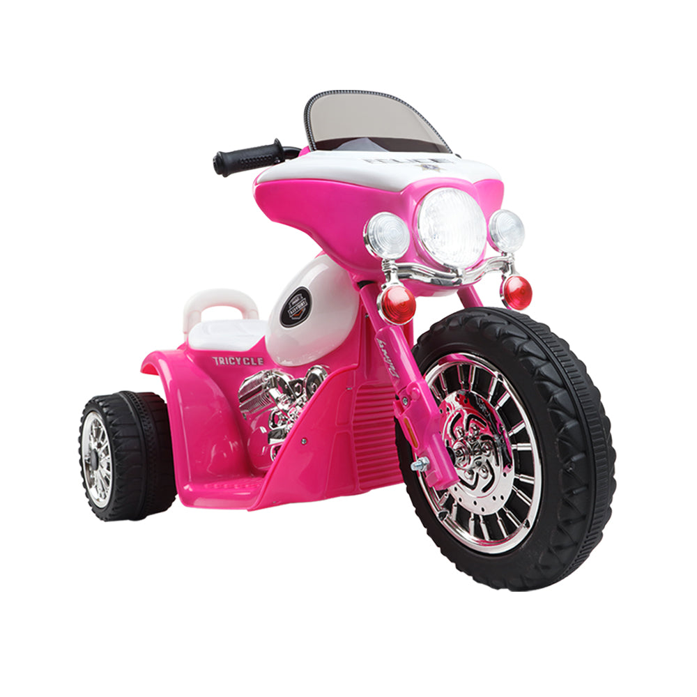 Rigo Kids Electric Ride On Patrol Police Car Harley-Inspired 6V Pink 7