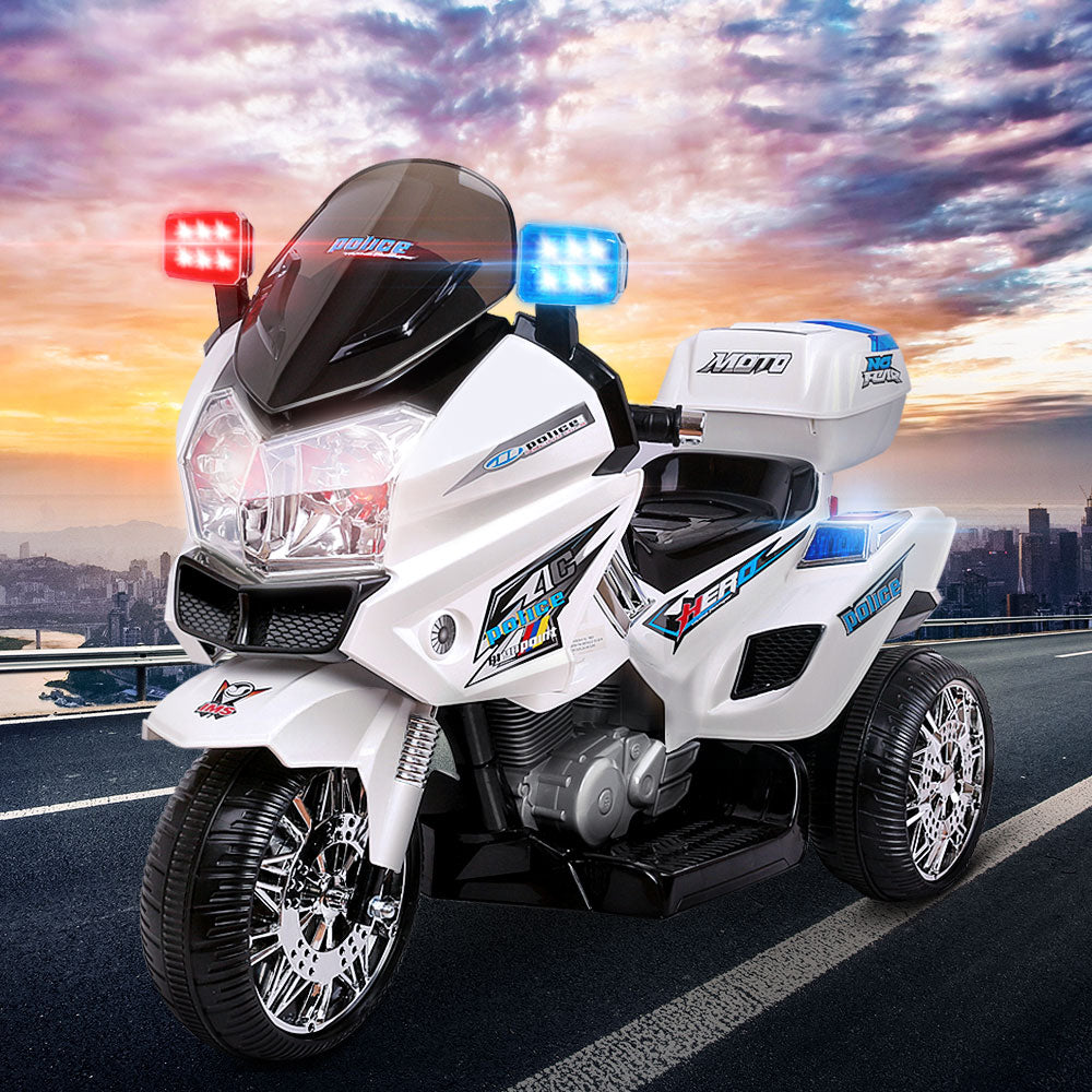 Rigo Kids Electric Ride On Patrol Police Car BMW-Inspired S1K 6V Battery White 8