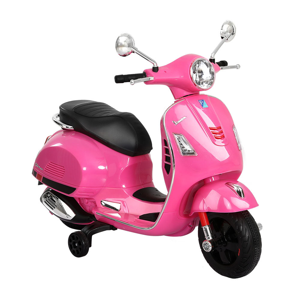 Kids Electric Ride On Car Motorcycle Motorbike Vespa Licensed GTS Pink 7
