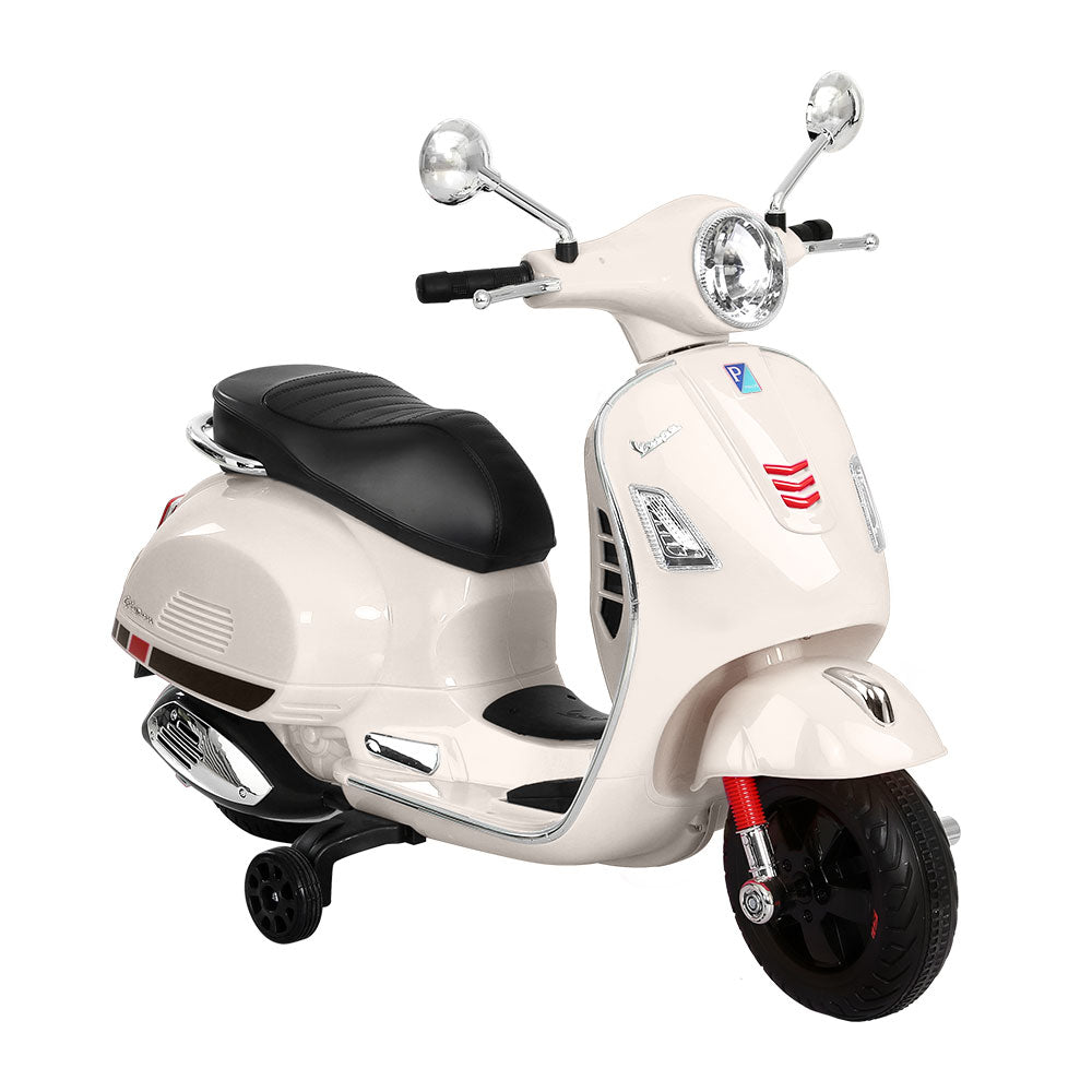 Kids Electric Ride On Car Motorcycle Motorbike Vespa Licensed GTS White 7