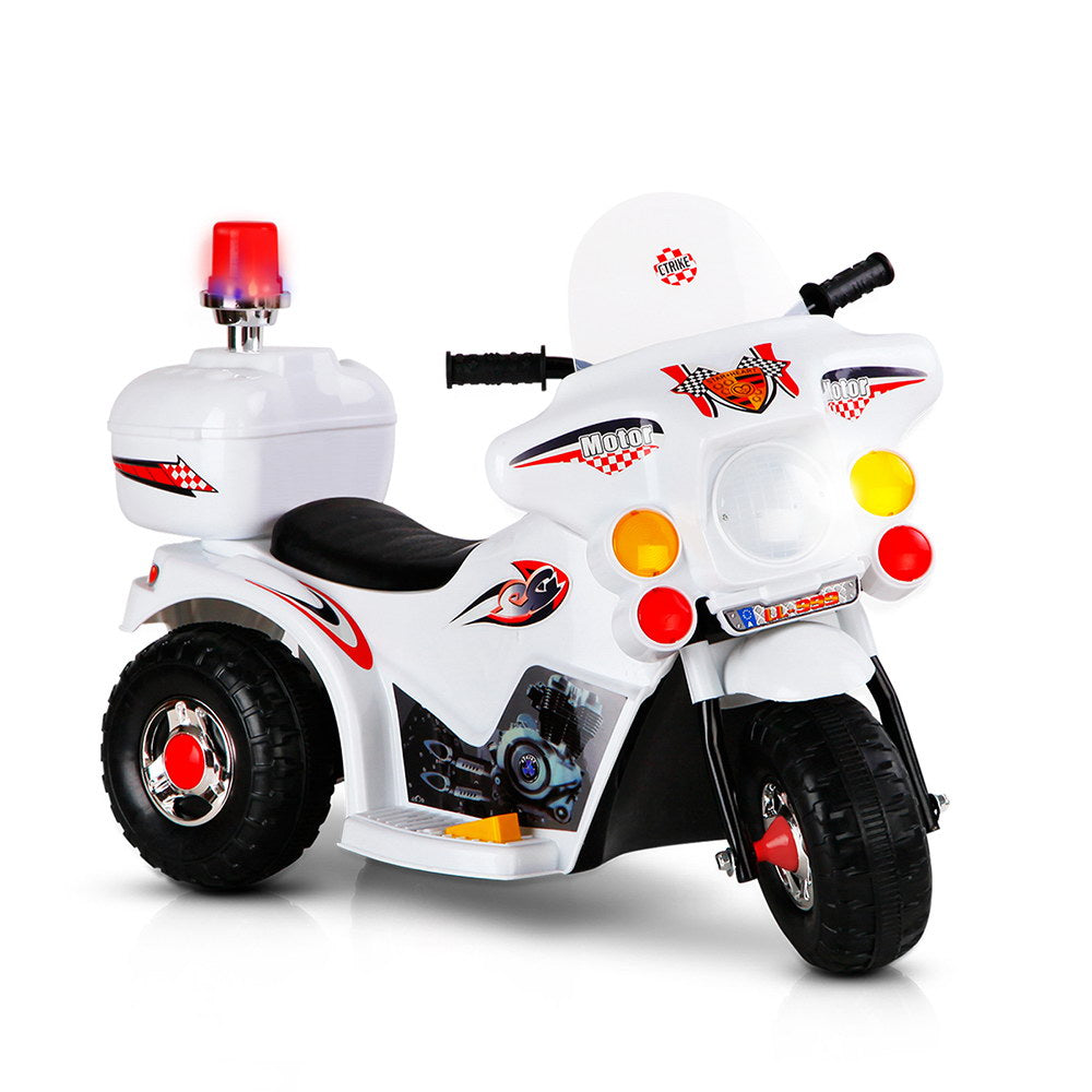 Rigo Kids Electric Ride On Police Motorcycle Motorbike 6V Battery White 6