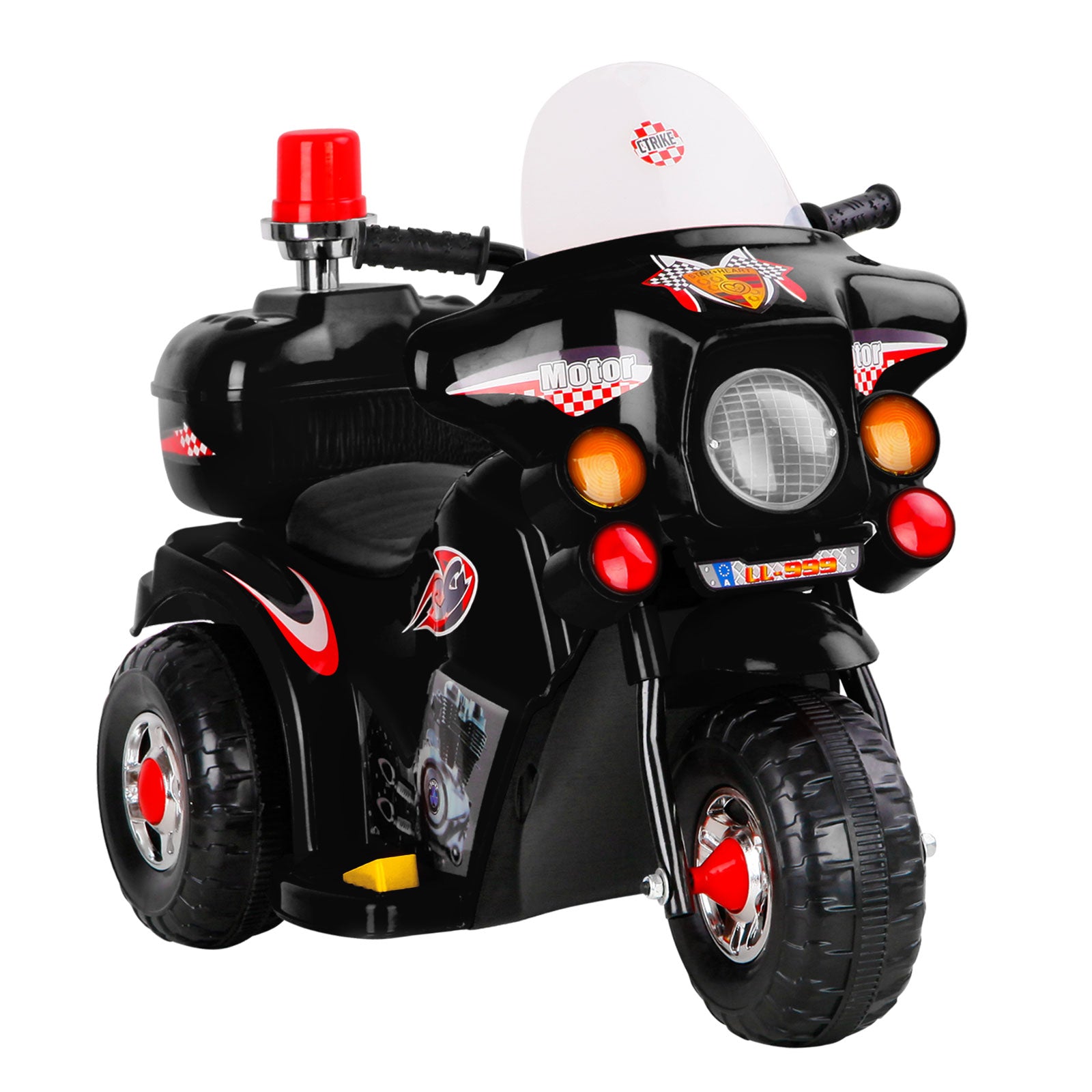 Rigo Kids Electric Ride On Police Motorcycle Motorbike 6V Battery Black 8