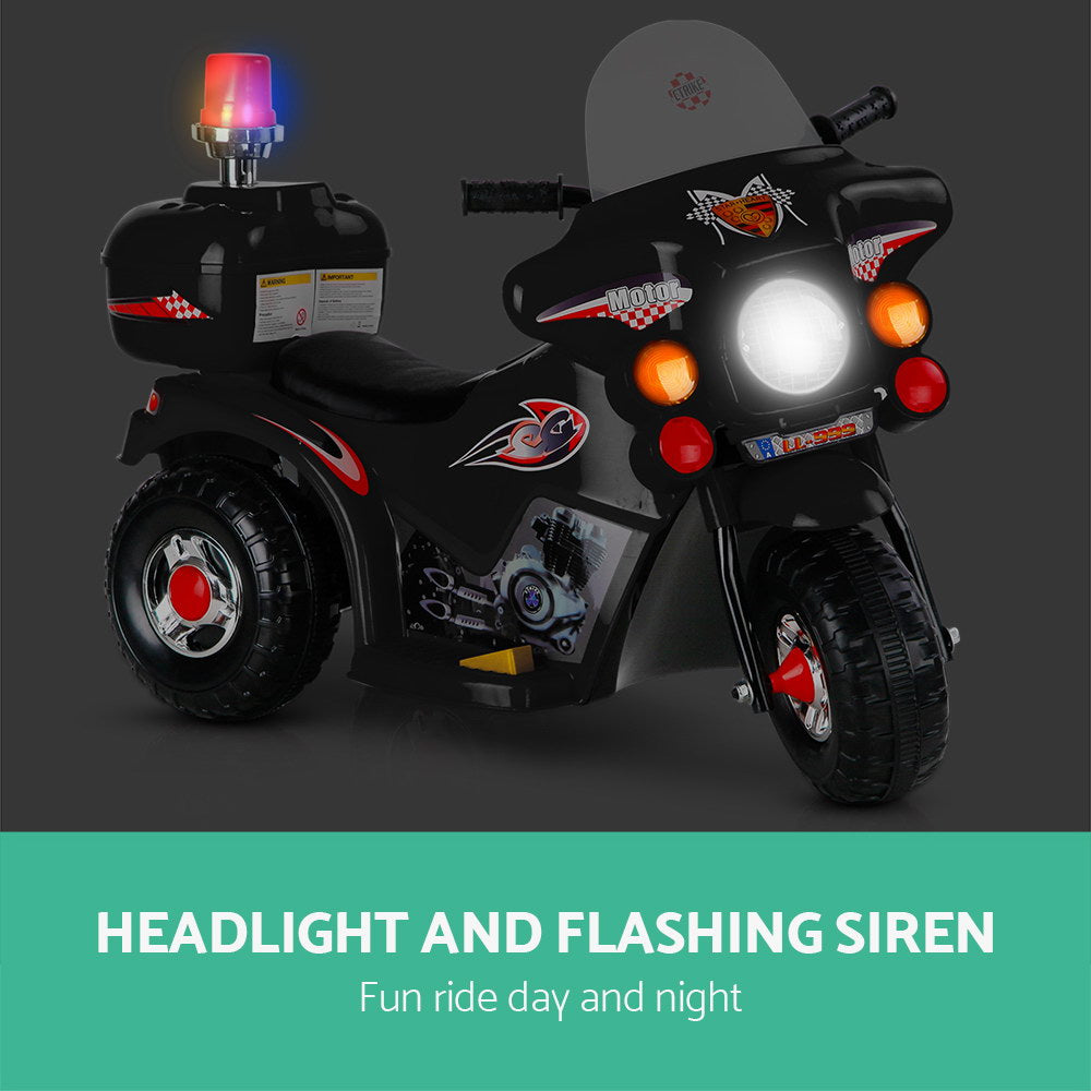 Rigo Kids Electric Ride On Police Motorcycle Motorbike 6V Battery Black 5