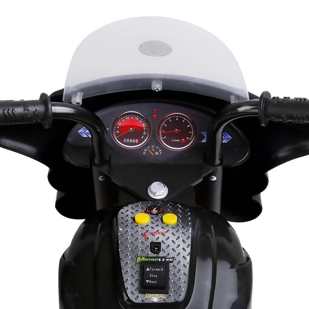 Rigo Kids Electric Ride On Police Motorcycle Motorbike 6V Battery Black 7