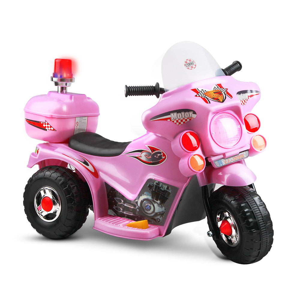 Rigo Kids Electric Ride On Police Motorcycle Motorbike 6V Battery Pink 8