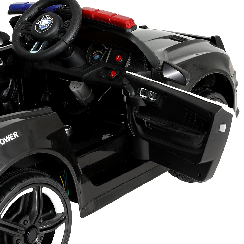 Rigo Kids Ride On Car Electric Patrol Police Cars Battery Powered Toys 12V Black 3