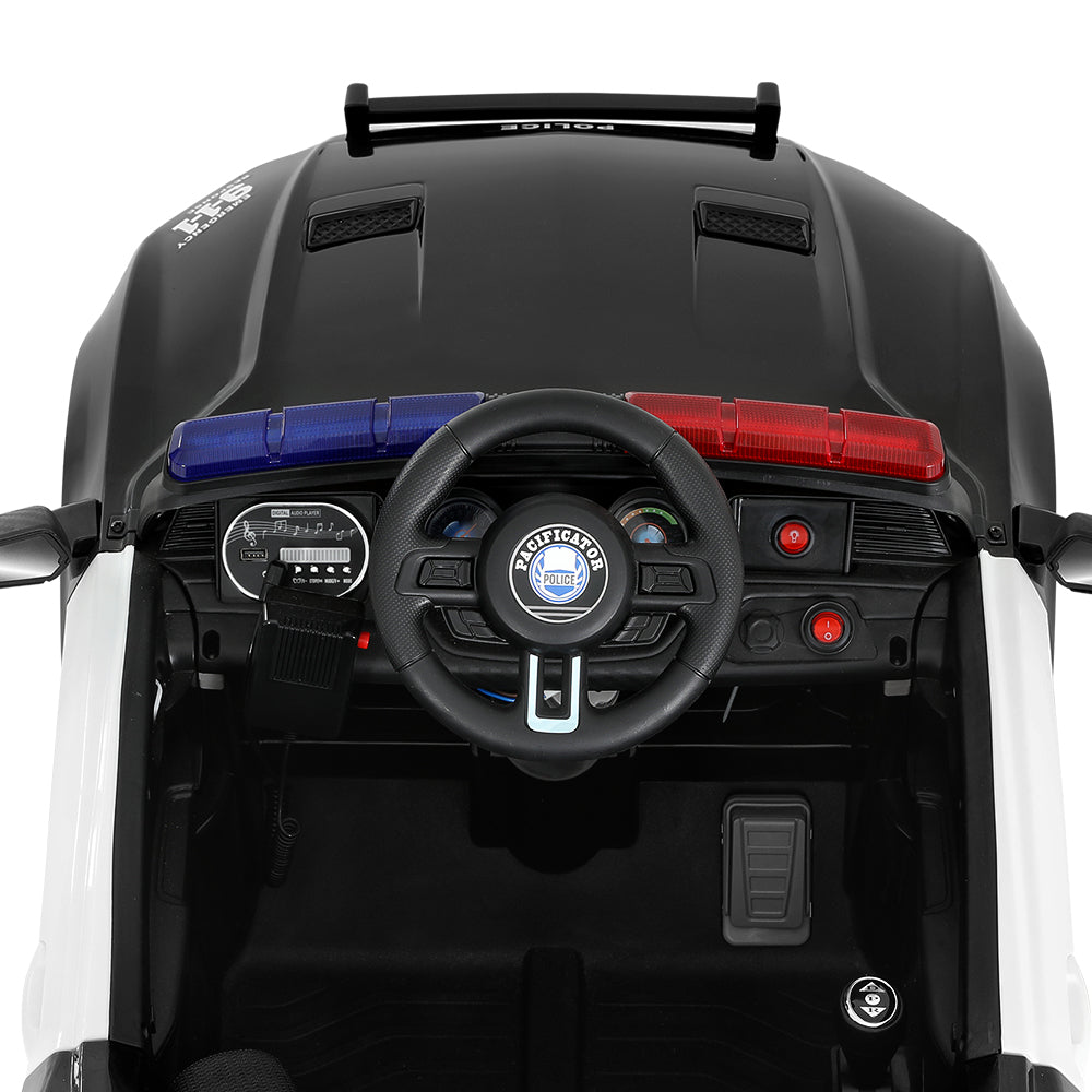 Rigo Kids Ride On Car Electric Patrol Police Cars Battery Powered Toys 12V Black 4