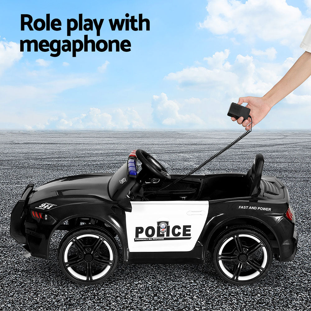 Rigo Kids Ride On Car Electric Patrol Police Cars Battery Powered Toys 12V Black 5