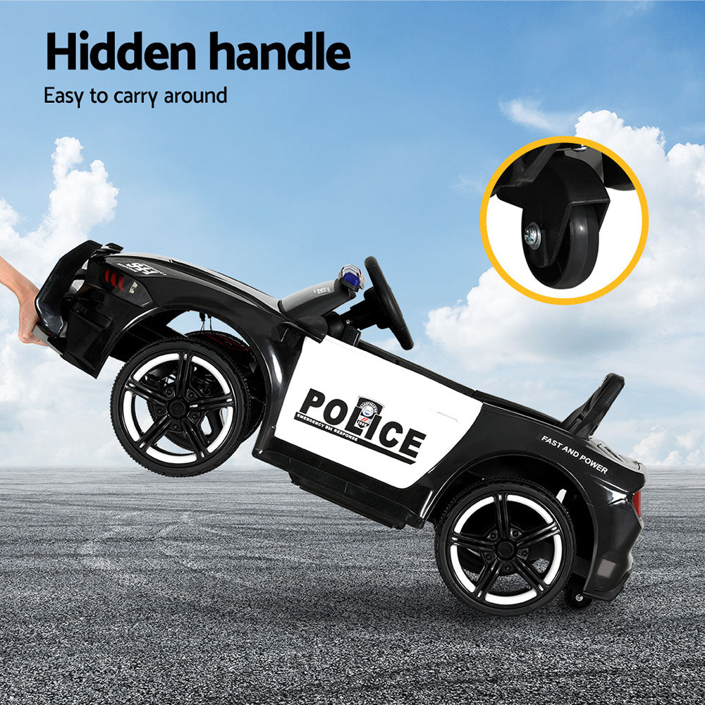 Rigo Kids Ride On Car Electric Patrol Police Cars Battery Powered Toys 12V Black 6