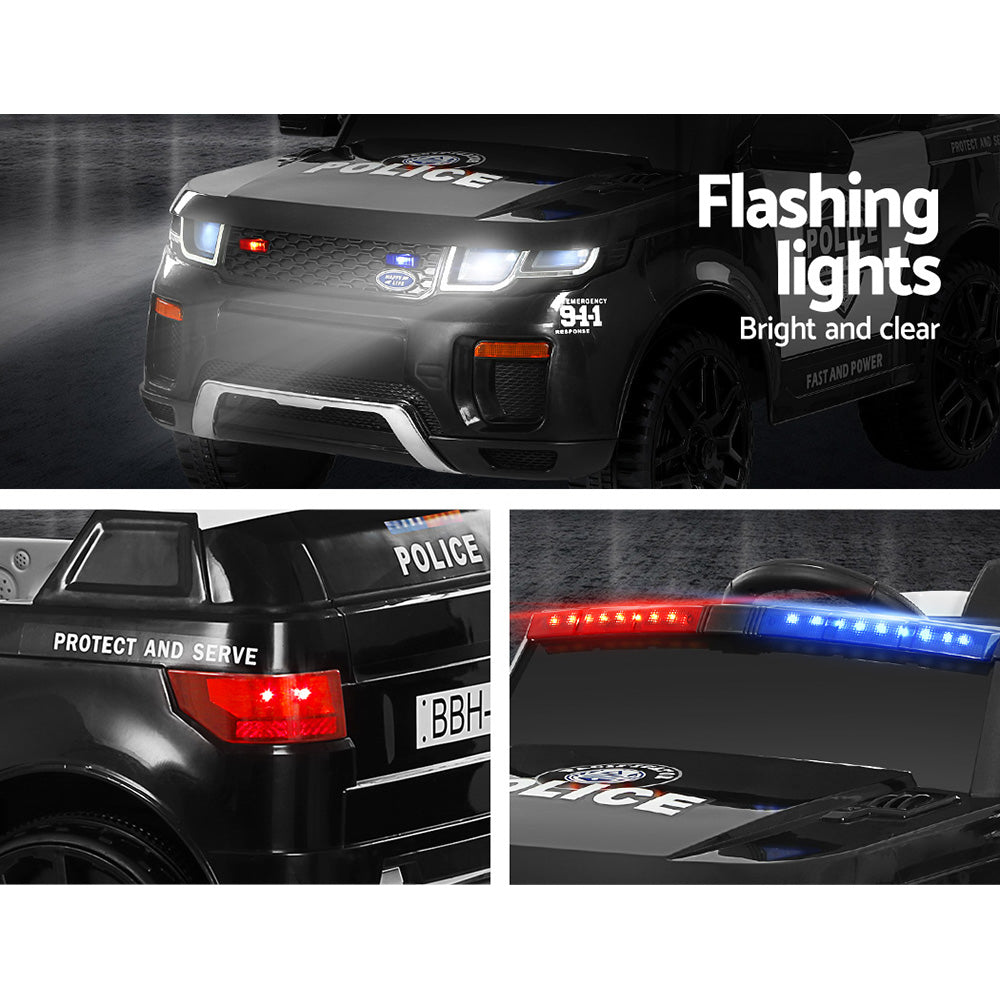 Electric Ride On Car Rigo Kids Patrol Police Ride On Cars Horn Music Remote Black 5