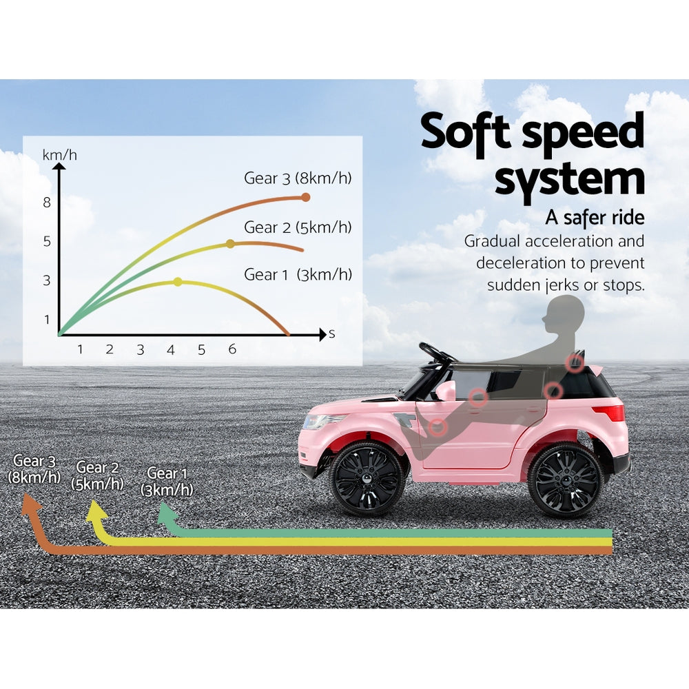 Rigo Ride On Car Kids Electric Ride On Cars SUV Remote 12V Pink 4