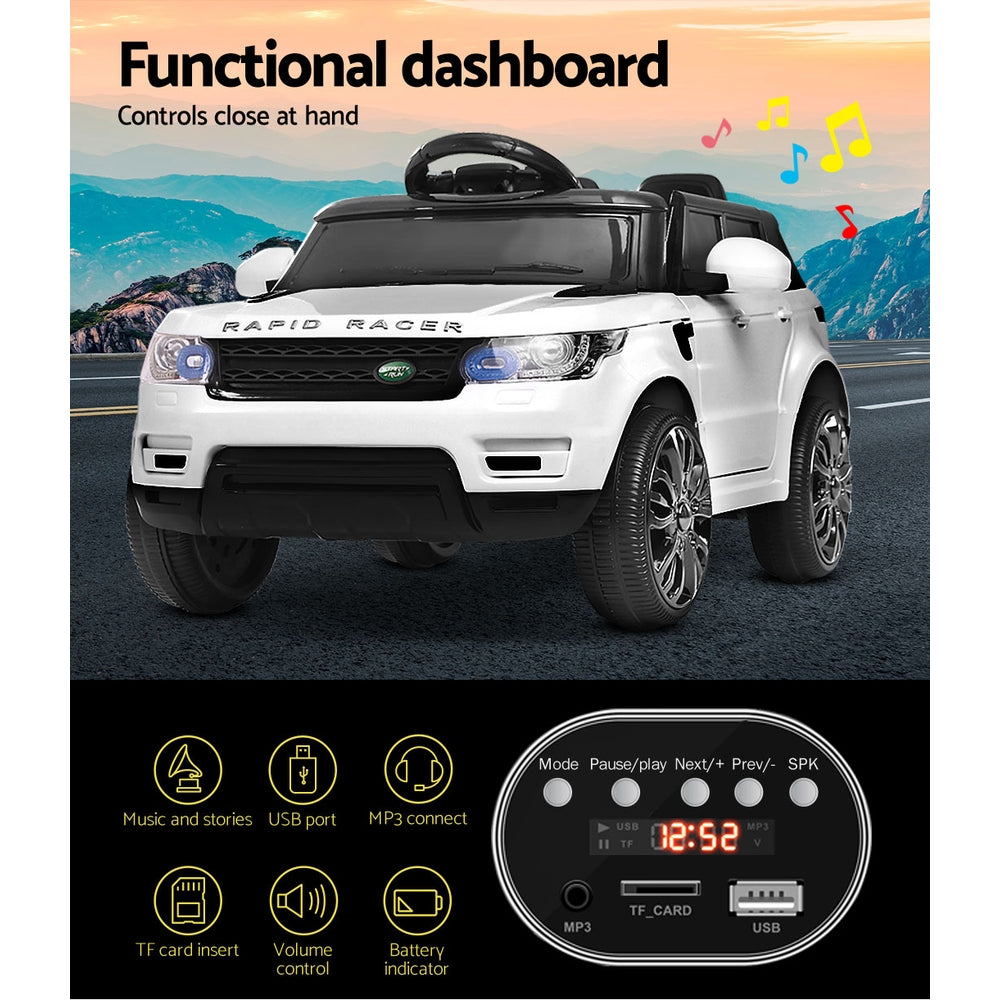 Rigo Kids Electric Ride On Car SUV Range Rover-inspired Cars Remote 12V White 5