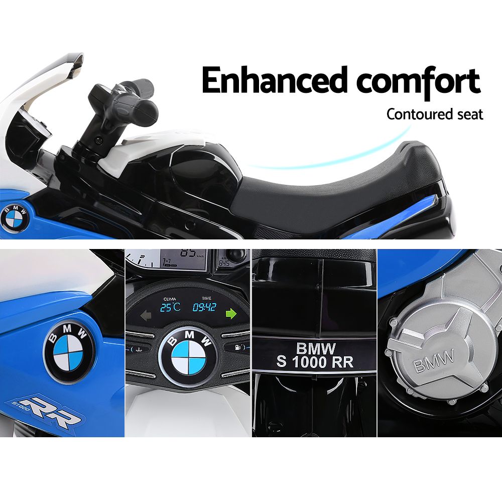 Kids Electric Ride On Car Police Motorcycle Motorbike BMW Licensed S1000RR Blue 4