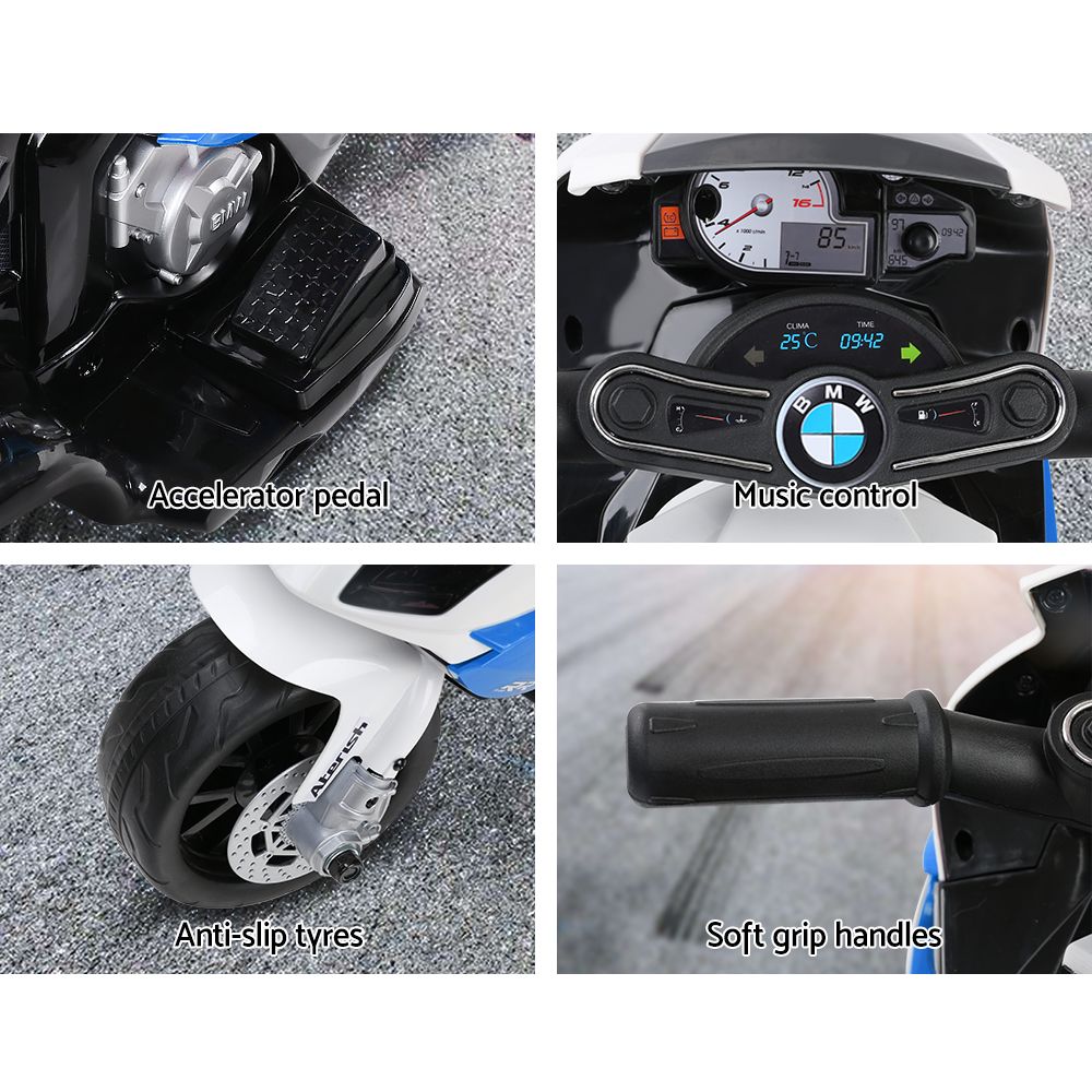Kids Electric Ride On Car Police Motorcycle Motorbike BMW Licensed S1000RR Blue 5