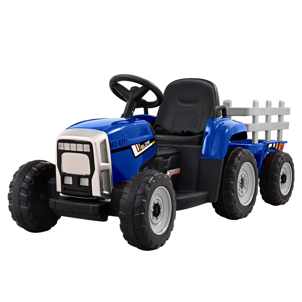 Rigo Kids Electric Ride On Car Tractor Toy Cars 12V Blue 6