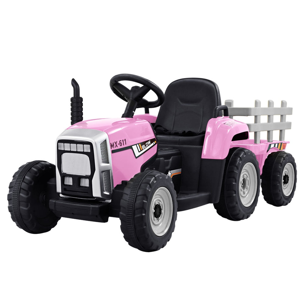 Rigo Kids Electric Ride On Car Tractor Toy Cars 12V Pink 6