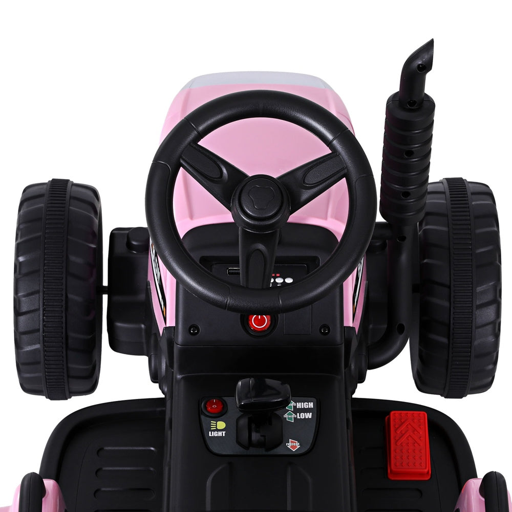 Rigo Kids Electric Ride On Car Tractor Toy Cars 12V Pink 4