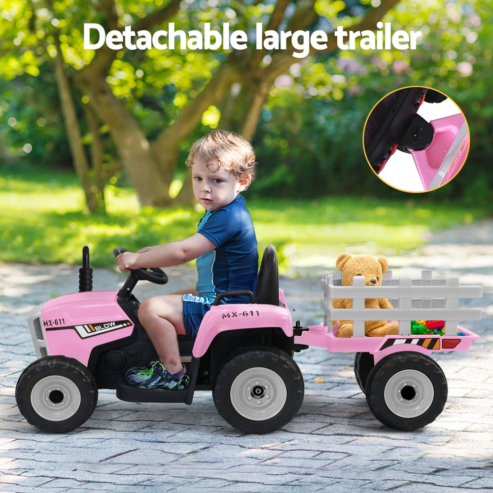 Rigo Kids Electric Ride On Car Tractor Toy Cars 12V Pink 5
