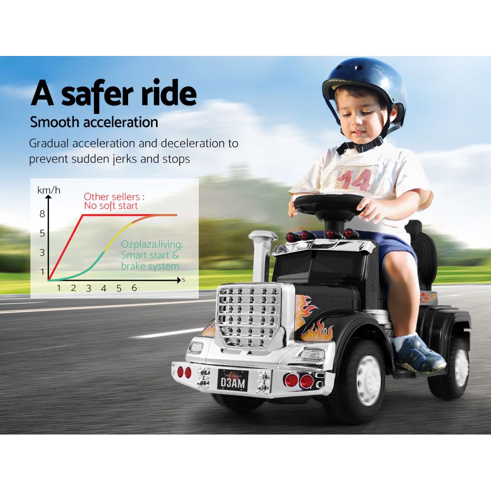 Rigo Kids Electric Ride On Car Truck Motorcycle Motorbike Toy Cars 6V Black 3