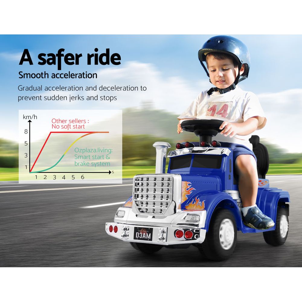 Rigo Kids Electric Ride On Car Truck Motorcycle Motorbike Toy Cars 6V Blue 4