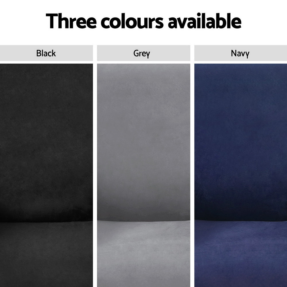 Artiss Recliner Chair Covers 1 Seater Velvet Navy 5