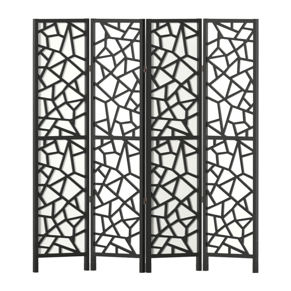 Artiss 4 Panel Room Divider Screen 162x170cm Clover Black 3