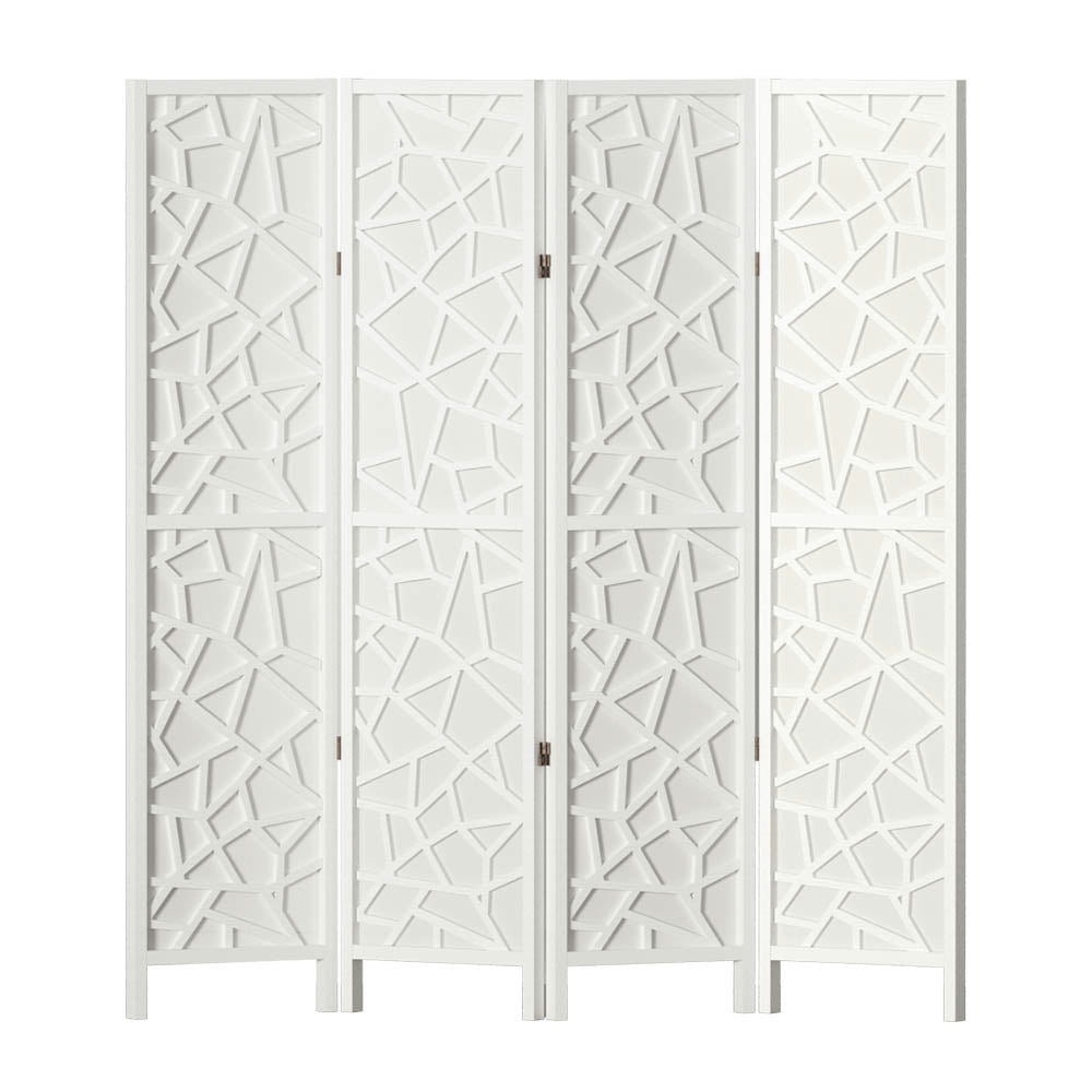 Artiss 4 Panel Room Divider Screen 162x170cm Clover White 3