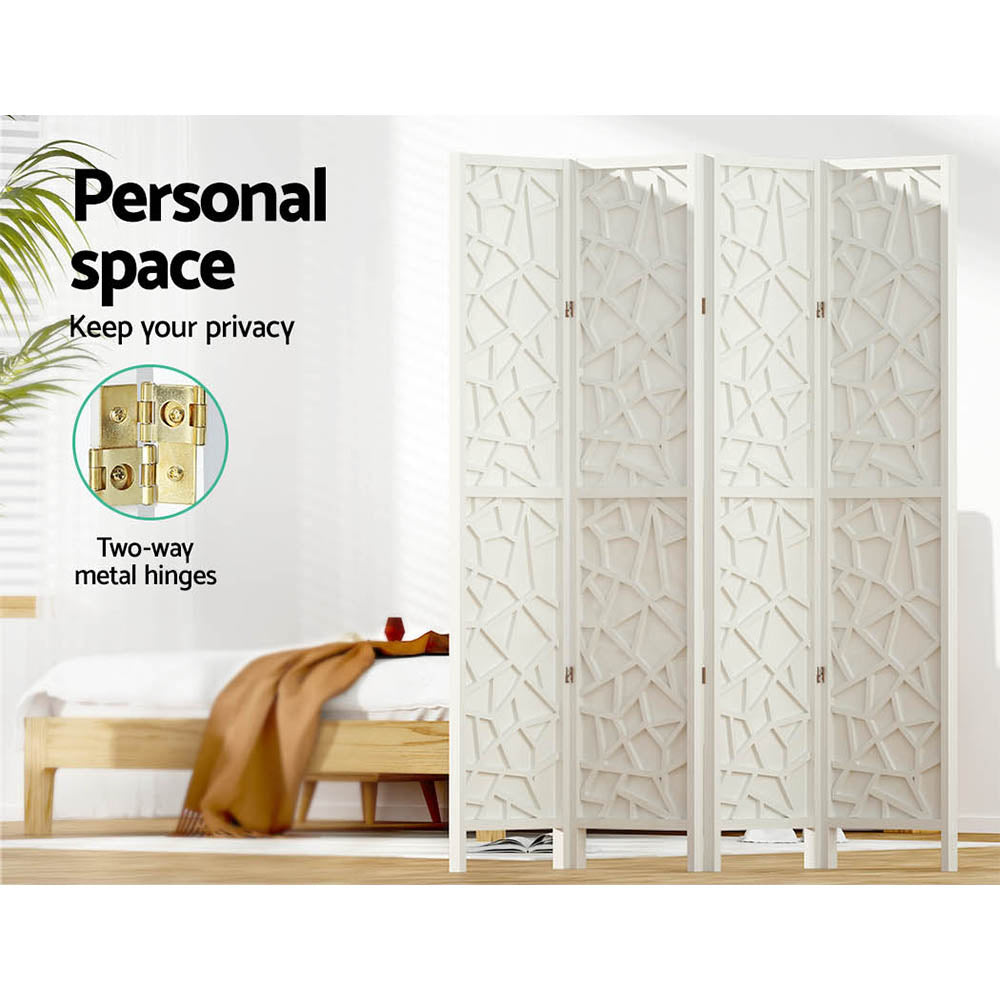Artiss 4 Panel Room Divider Screen 162x170cm Clover White 4