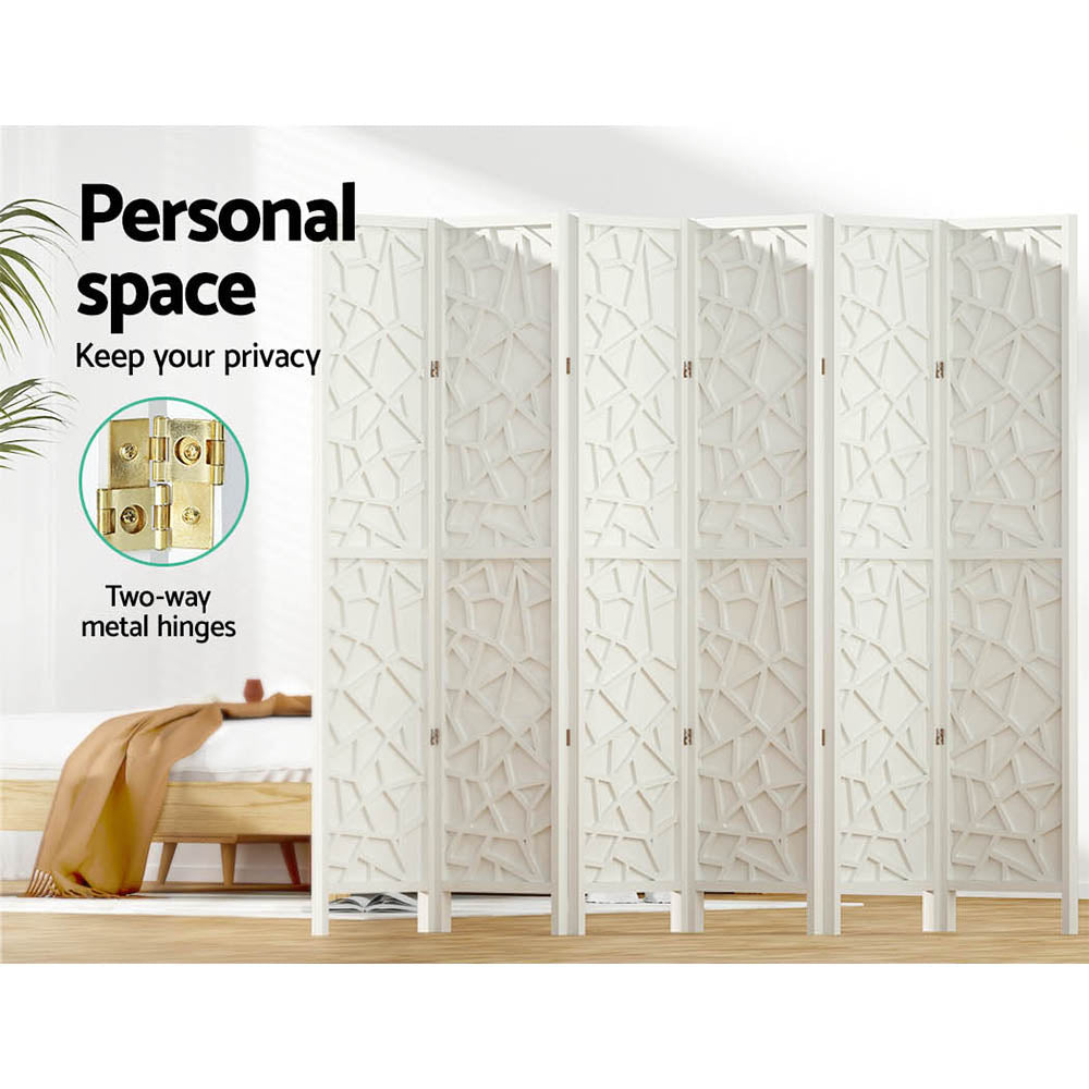 Artiss 6 Panel Room Divider Screen 244x170cm Clover White 4