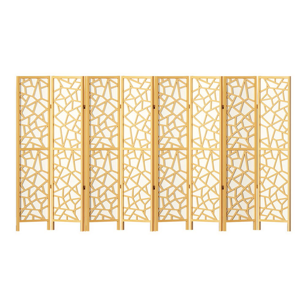 Artiss 8 Panel Room Divider Screen 325x170cm Clover Natural 3