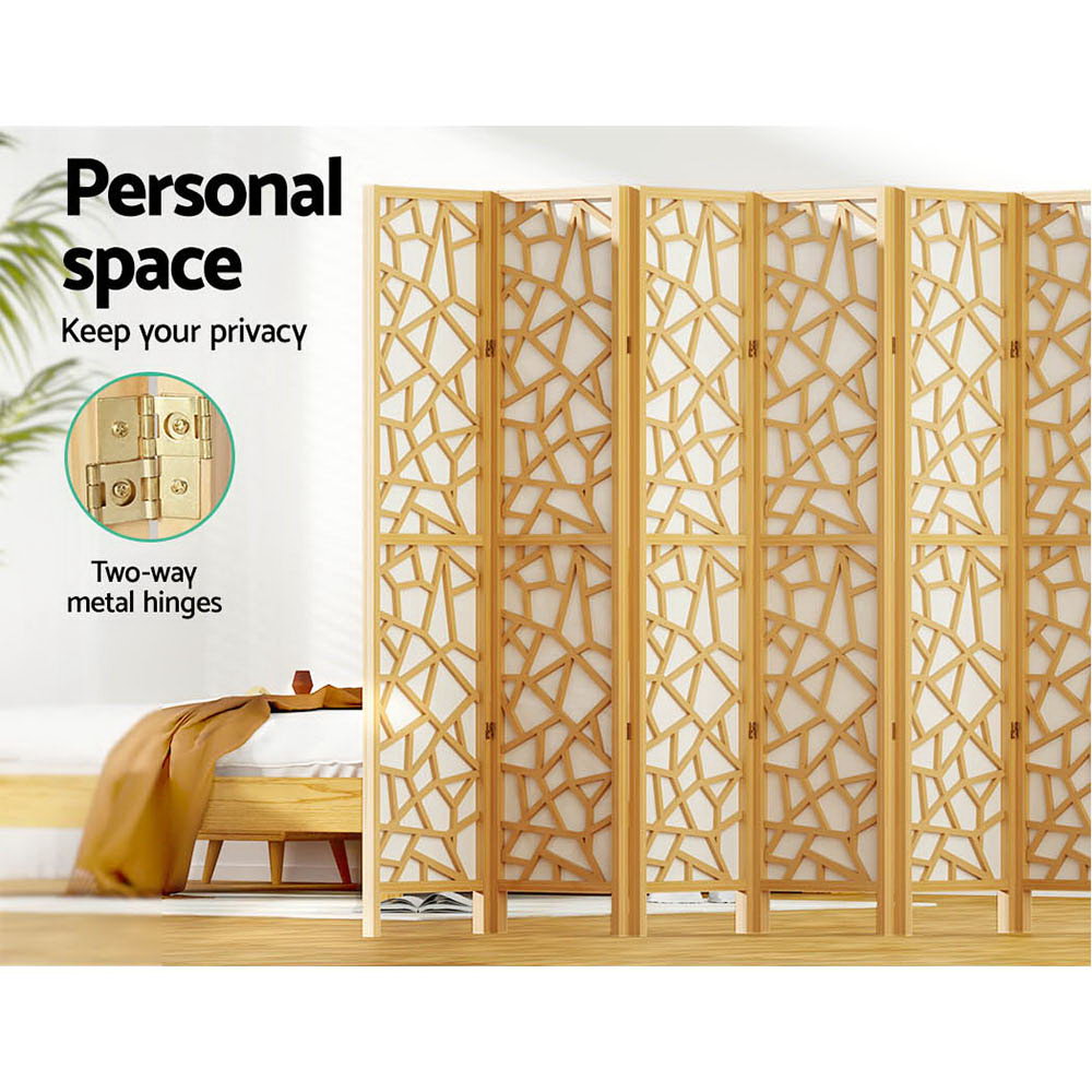 Artiss 8 Panel Room Divider Screen 325x170cm Clover Natural 4