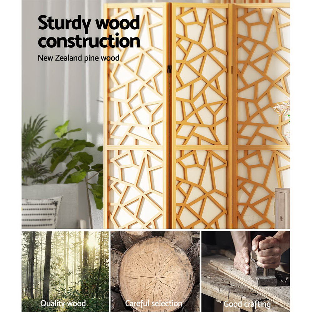 Artiss 8 Panel Room Divider Screen 325x170cm Clover Natural 5