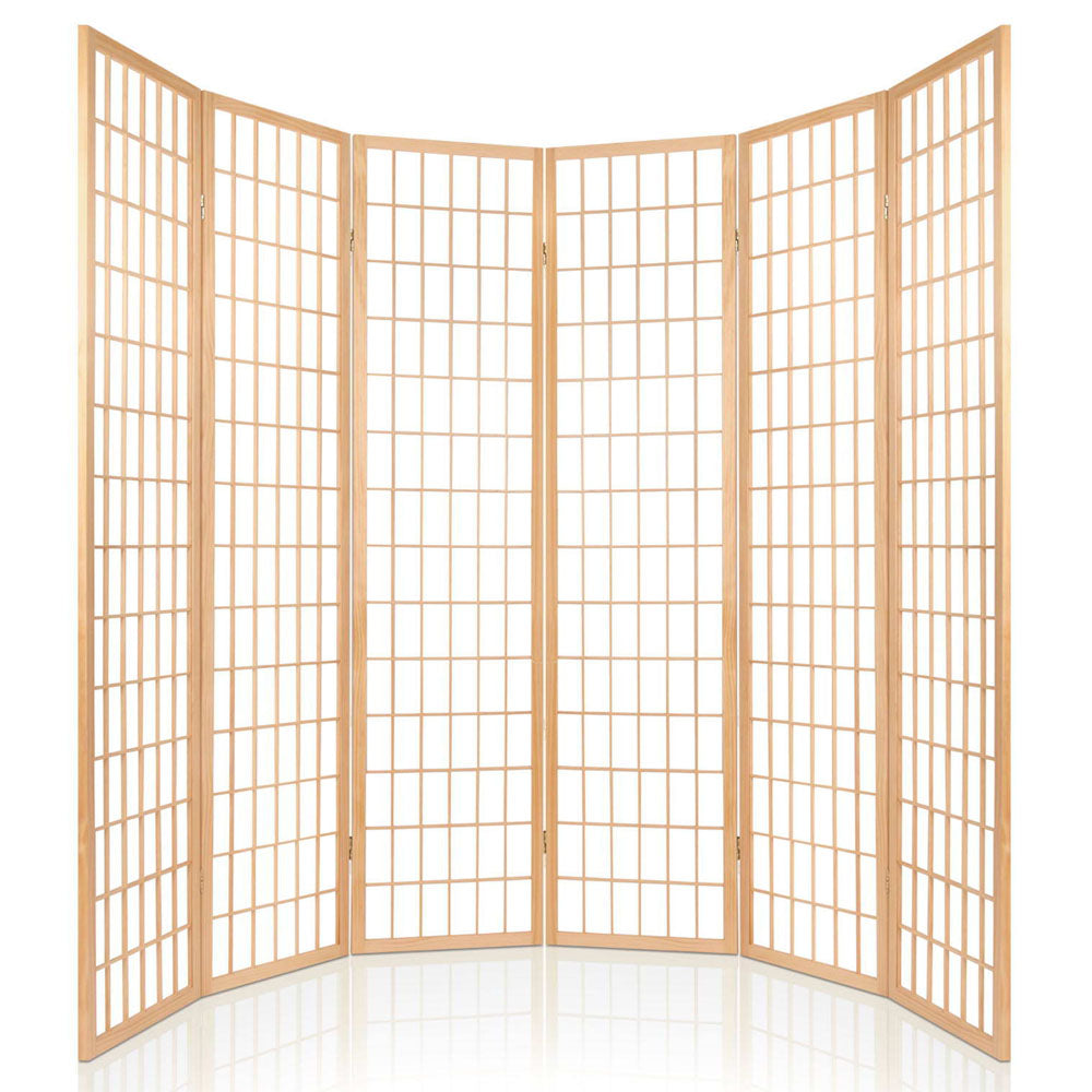 Artiss 6 Panel Room Divider Screen 261x179cm Natural 5