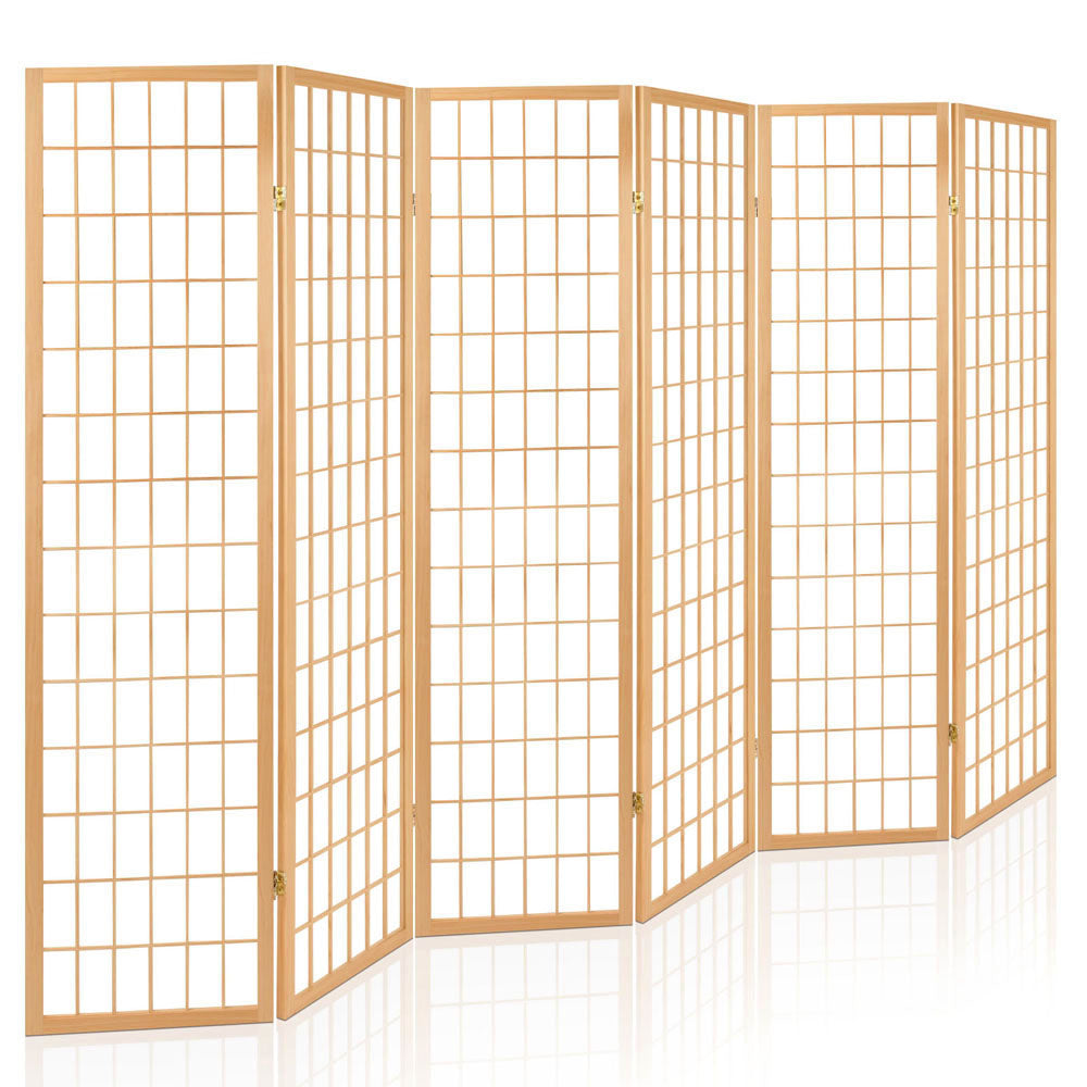 Artiss 6 Panel Room Divider Screen 261x179cm Natural 8