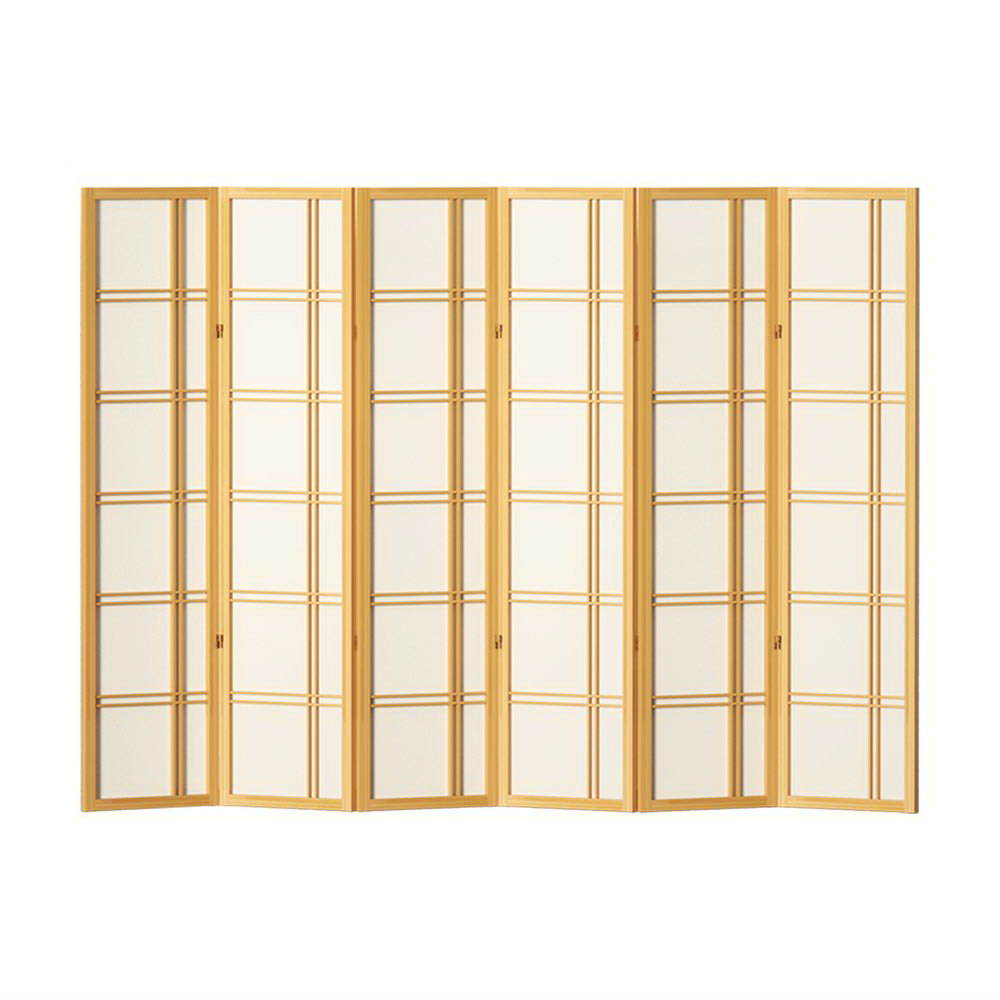 Artiss 6 Panel Room Divider Screen 265x179cm Nova Natural 7