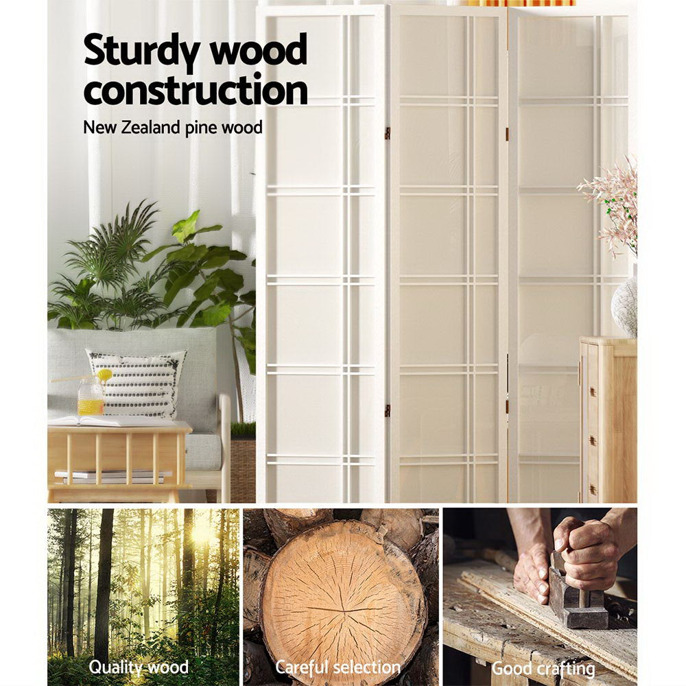 Artiss 6 Panel Room Divider Screen 265x179cm Nova White 5