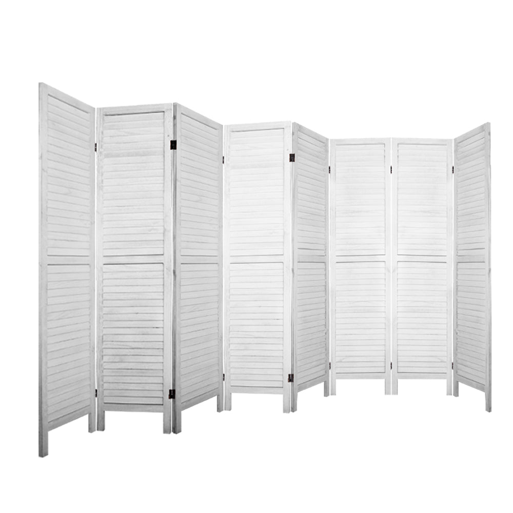 Artiss 8 Panel Room Divider Screen 326x170cm Louver White 3