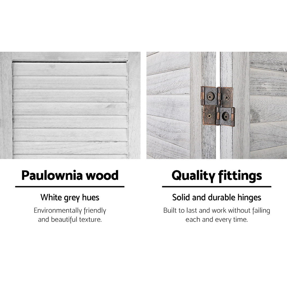 Artiss 8 Panel Room Divider Screen 326x170cm Louver White 5