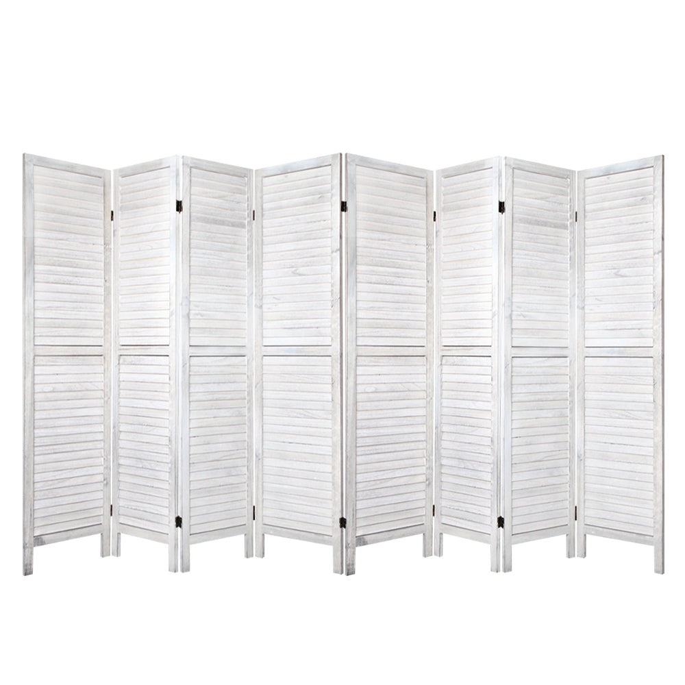 Artiss 8 Panel Room Divider Screen 326x170cm Louver White 8