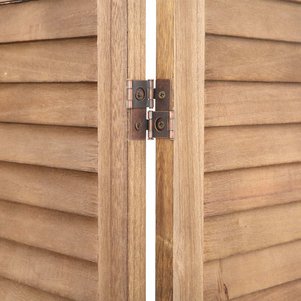 Artiss 4 Panel Room Divider Screen 163x170cm Shelf Oak 6