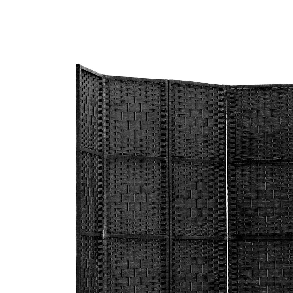 Artiss 6 Panel Room Divider Screen 245x170cm Woven Black 5