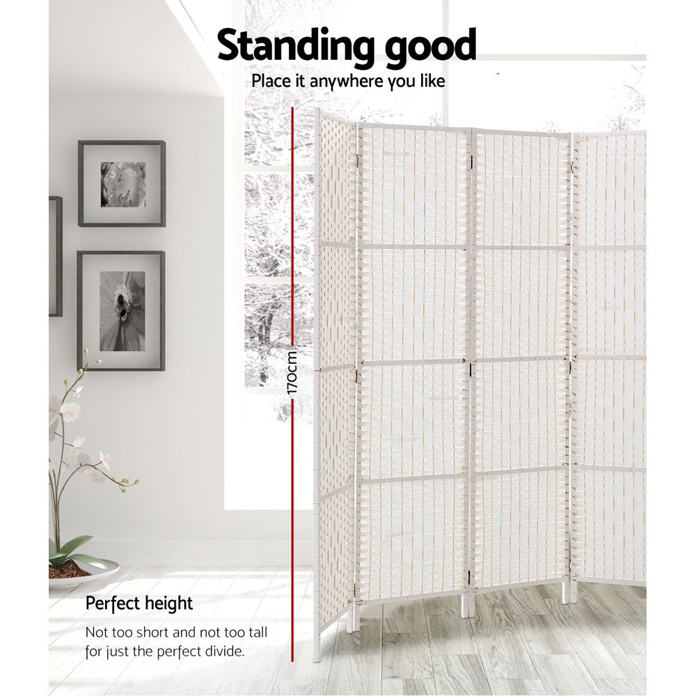 Artiss 8 Panel Room Divider Screen 326x170cm Woven White 3