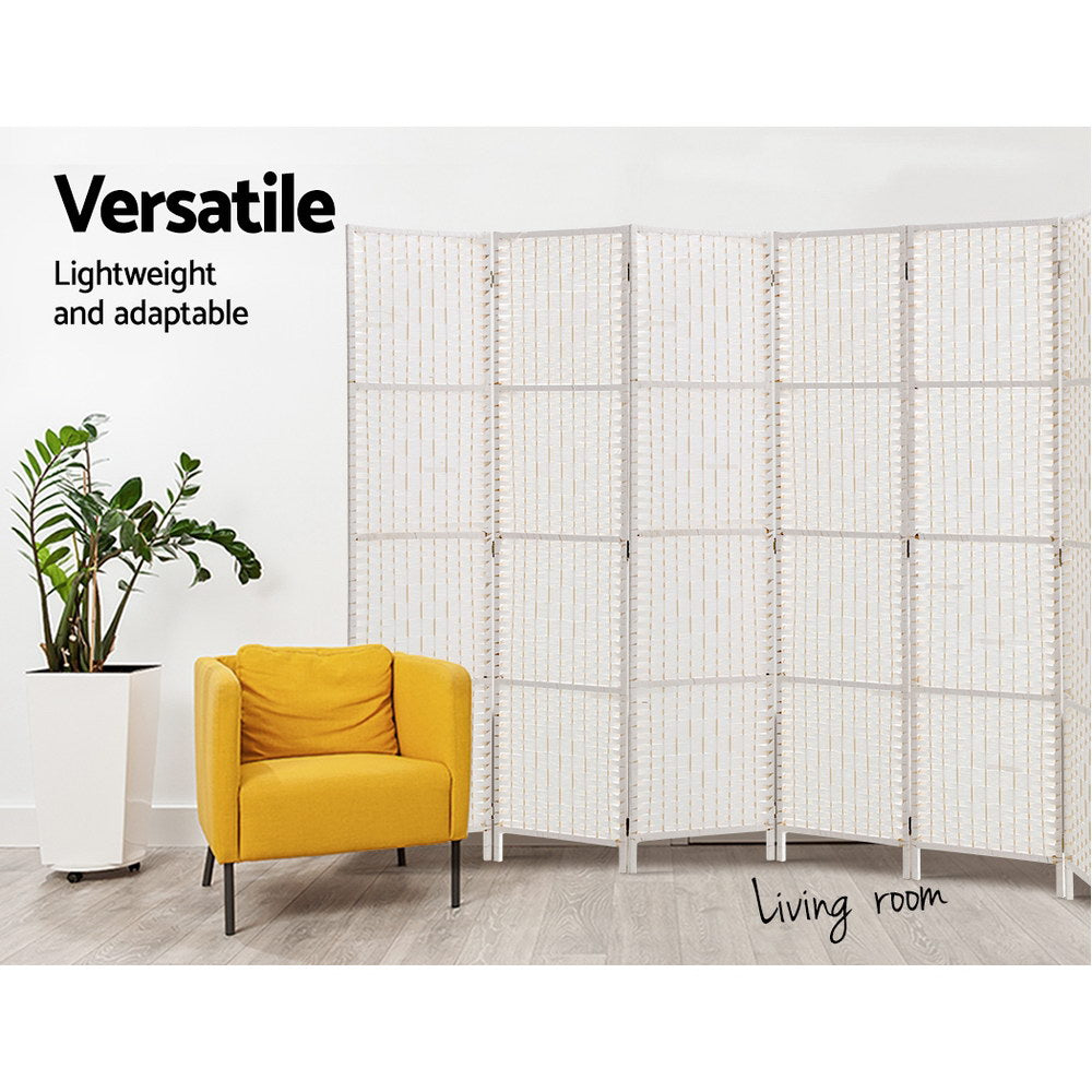 Artiss 8 Panel Room Divider Screen 326x170cm Woven White 4