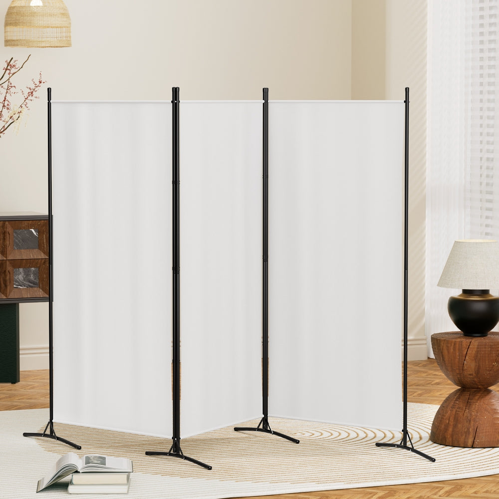 Artiss 3 Panel Room Divider Screen 260x180cm Fabric White 7
